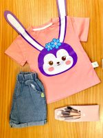 تیشرت شرتک دخترانه خرگوشی صورتی